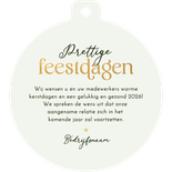 Zakelijke kerstkaart kerstbal foto 2026 jaartal goud sterren Achterkant