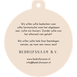 Zakelijke kerstkaart kerstbal stijlvol thank you 2026 bruin  Achterkant