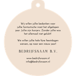 Zakelijke kerstkaart kerstbal stijlvol thank you bruin  Achterkant