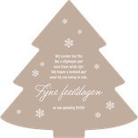 Zakelijke kerstkaart kerstboom fotocollage beige sneeuw  Achterkant