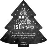 Zakelijke kerstkaart kerstboom krijtbord lettering chalk Achterkant