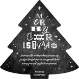 Zakelijke kerstkaart kerstboom krijtbord lettering chalk Achterkant