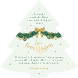 Zakelijke kerstkaart kerstboom strikjes bedankt sterretjes Achterkant