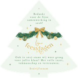 Zakelijke kerstkaart kerstboom strikjes bedankt sterretjes Achterkant