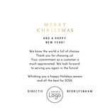 Zakelijke kerstkaart kerstboomvorm met getekende kerstboom  Achterkant