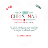 Zakelijke kerstkaart met traditionele kerst illustraties Achterkant