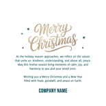 Zakelijke kerstkaart wereld kerstbal vrede duif sterren Achterkant