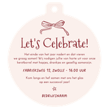 Zakelijke uitnodiging kerstborrel proost champagne doodle Achterkant