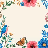 80e Verjaardag Uitnodiging met Bloemen en Foto Achterkant