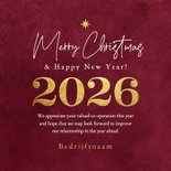 Algemene zakelijke kerstkaart 2026 rood goud best wishes 3
