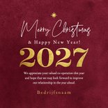 Algemene zakelijke kerstkaart 2027 rood goud best wishes 3