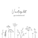 Artistieke condoleancekaart met handgetekende wilde bloemen 2