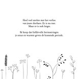 Artistieke condoleancekaart met handgetekende wilde bloemen 3