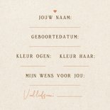 Babyshower koper invulkaartje neutraal baby voorspellingen Achterkant