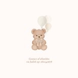 Babyshower uitnodiging neutral met lief beertje en ballonnen 2
