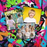 Bedankkaart communie lentefeest graffiti stoer kleurrijk 2