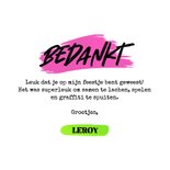 Bedankkaart communie lentefeest graffiti stoer kleurrijk 3