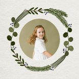 Bedankkaart eerste communie botanische krans met foto's 2