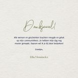 Bedankkaart eerste communie botanische krans met foto's 3