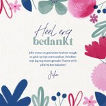 Bedankkaart eerste communie kleurrijke bloemen meisje 3