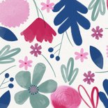 Bedankkaart eerste communie kleurrijke bloemen meisje Achterkant