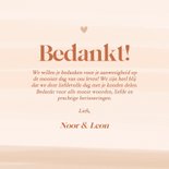 Bedankkaart huwelijk met waterverf in beige oranje tinten 3
