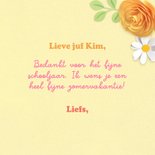 Bedankkaart juf bloemenrand 3