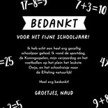 Bedankkaart meester school op jou kan ik rekenen 3