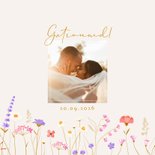 Bedankkaart met sierlijke wilde bloemen en wikkel effect 2