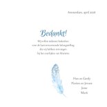 Bedankkaart rouw na overlijden veer 3