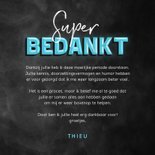 Bedankkaart top dokters krijtbord typo hip blauw 3