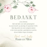 Bedankkaart trouw met roze klokwinde 3