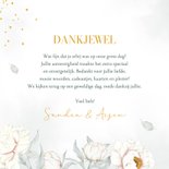 Bedankkaart witte pioenrozen met goudlook 3