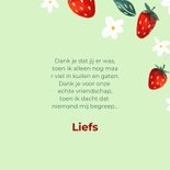 Bedankkaart you're the best met aardbeien en bloemen 3