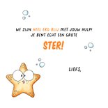Bedankkaart zeester 'Jij bent een ster!' 3