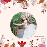 Bedankkaartje bloemen eerste communie twee foto's 2