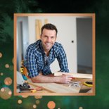 Bedankkaartje in kerst sferen met groene achtergrond 2