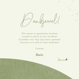 Bedankkaartje lentefeest boom en wereld met foto's 3