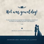 Bedankkaartje trouwen - met volle maan en hartjes 3