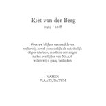Bedanktkaart na overlijden 3