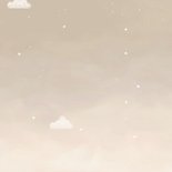 Beige geboortekaartje beer in bruine luchtballon Achterkant