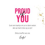 Bemoedigende kaart 'Proud of you' regenboog hart goud 3