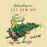 Beterschap kerstkaart zieke fijne feestdagen 3