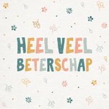 Beterschapskaart 'heel veel beterschap' met bloemen 2