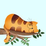 Beterschapskaart kat rust uit in een boom 2