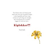 Beterschapskaart kip gele bloem 3