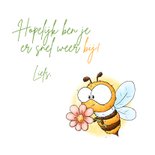 Beterschapskaart lieve bij met bloem "Bee well soon!" 3