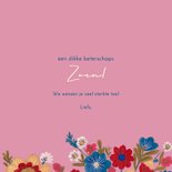 Beterschapskaart met mooie bos bloemen in Delfts blauw vaas 3
