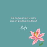 Beterschapskaart met roze lelies 3