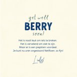 Beterschapskaartje get well berry soon bosbesjes patroon 3